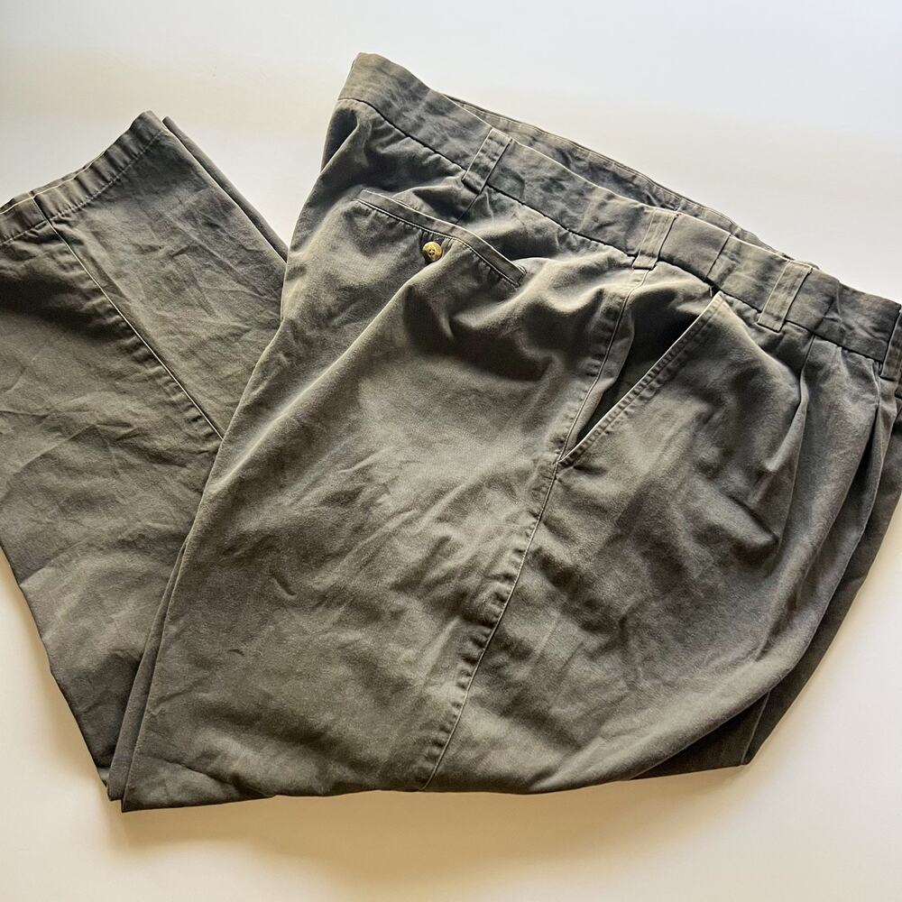 Comfort Zone by George Foreman Grey Khaki Pants w Hidden Elastic Sz 56R